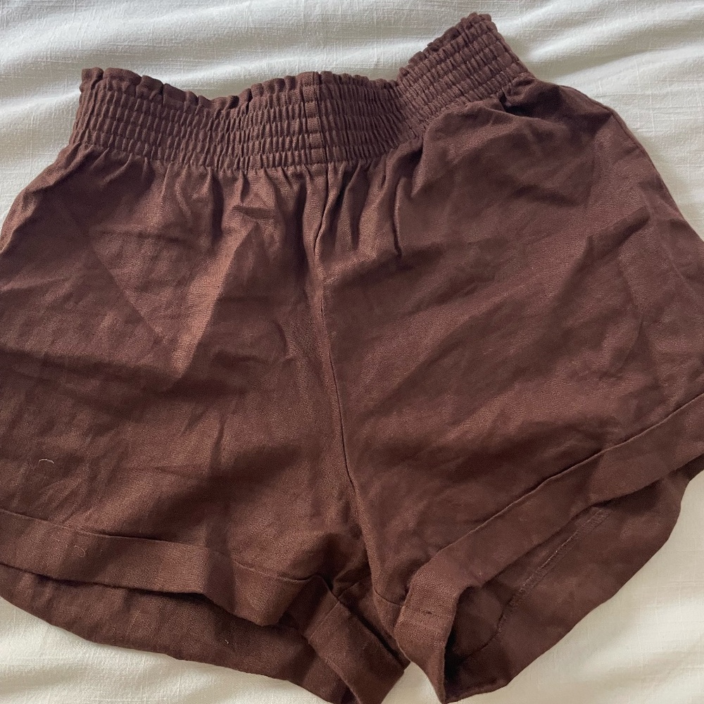 Brown Reformation Linen shorts